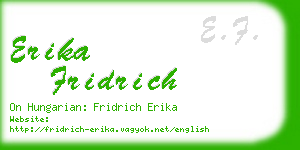 erika fridrich business card